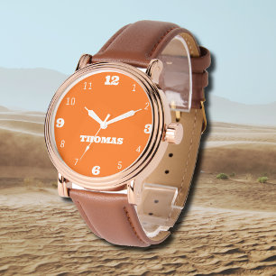 Montre Nom Fille Garçon Femmes Hommes Sunset Orange Sty