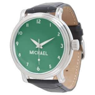 Montre Nom Fille Garçon Femmes Hommes Vert bouteille él