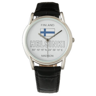 Montre Nom personnalisé Coordonnées d'Helsinki