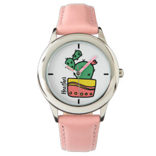 Montre Nom personnalisé Cute Cactus Kids Watch