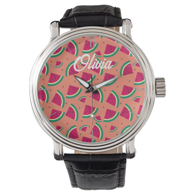 Montre Nom personnalisé de la pastèque (devant)