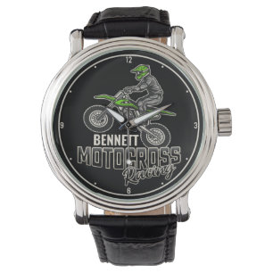 Montre Nom personnalisé Dirt Vélo Rider Motocross Racing