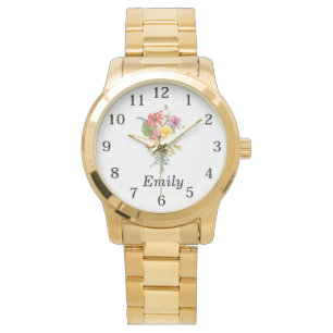 Montre Nom personnalisé du fleur sauvage