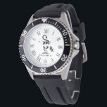 Montre Nom personnalisé du pharmacien Bowl of Hygenia<br><div class="desc">Une montre de pharmacien de nom personnalisé avec le bol de Hygenia et le symbole RX. La montre comporte également une face numérique romaine en option.</div>