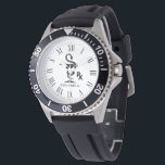 Montre Nom personnalisé du pharmacien Bowl of Hygenia<br><div class="desc">Une montre de pharmacien de nom personnalisé avec le bol de Hygenia et le symbole RX. La montre comporte également une face numérique romaine en option.</div>