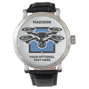 Montre Nom personnalisé et drone de texte