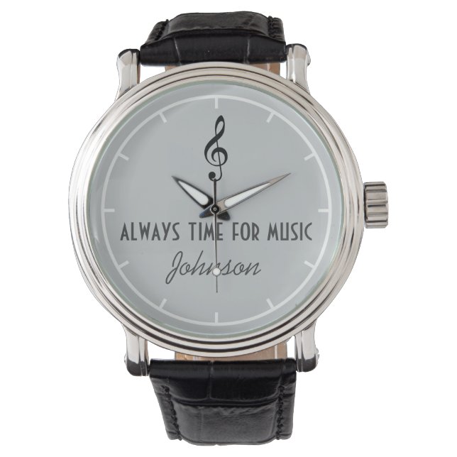 Montre nom personnalisé et note musicale (devant)