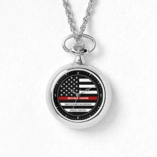 Montre Nom personnalisé FireFighter Mince Station d'incen