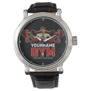 Montre NOM personnalisé Fitness Accueil GYM Poids Lifting