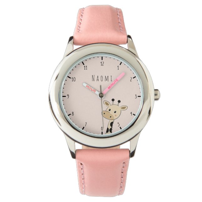 Montre Nom personnalisé Giraffe Kids (devant)