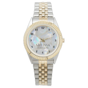 Montre Nom personnalisé Girly Faux Opal