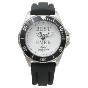 Montre Nom personnalisé Meilleur papa Jamais Bracelet en
