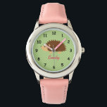 Montre Nom personnalisé mignon hérisson rose filles regar<br><div class="desc">Nom personnalisé mignon hérisson rose les filles regarder. Montres à poignet personnalisables pour petits enfants. Idée cadeau d'anniversaire ou de Noël pour les petites filles. Design vectoriel animal de la forêt douce. Faites votre propre chronomètre pour fille, belle-fille, petite-fille, petit-enfant, etc. Ajoutez votre propre nom personnalisé ou des lettres monogrammes...</div>