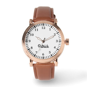Montre Nom personnalisé Noir script Élégant Chic moderne