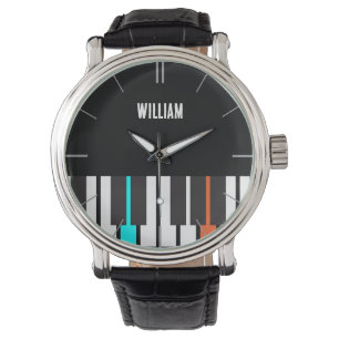 Montre Nom personnalisé Piano Clavier de musicien
