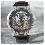 Montre Nom personnalisé Retro Barber Shop Pole Barbier<br><div class="desc">Nom personnalisé Retro Barber Shop Pole Barbershop Hair Clippers Design - Cliquez sur "Personnaliser ce Modèle" pour customiser votre nom ou votre texte personnalisé.</div>