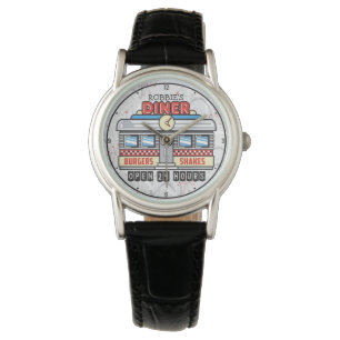 Montre NOM Personnalisé Retro les années 50 Diner Signé C