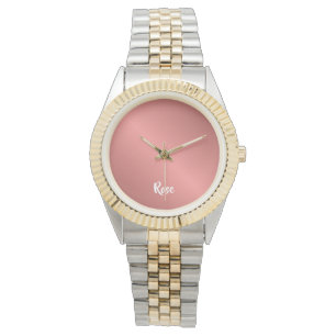 Montre Nom personnalisé rose or