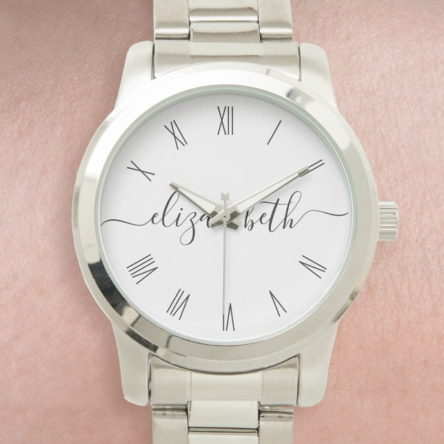 Montre Nom personnalisé Script de calligraphie tendance é (Créateur téléchargé)