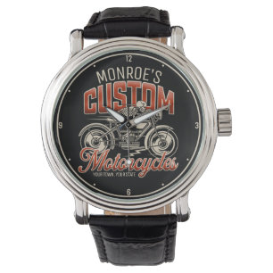 Montre Nom personnalisé Skeleton Motorcycle Boutique