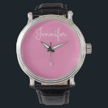 Montre Nom personnel personnalisable, Nom personnel<br><div class="desc">Nom personnel personnalisable,  Nom personnel,  monogramme,  Jennifer,  noms calligraphiques,  initiales,  cadeaux d'anniversaire</div>