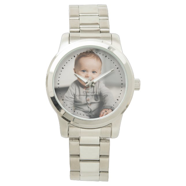 Montre Nom photo moderne Silver (devant)
