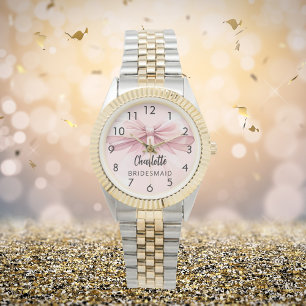 Montre Nom rose pâle de l'arc de la serveuse