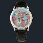 Montre Nombre de Flamants roses<br><div class="desc">"Flock of Flamants roses II" de Jennifer Rutledge. Comprend un groupe de flamants roses avec des textures variées appliquées.</div>