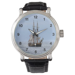 Montre Nombre noir de bateaux de pêche nautiques