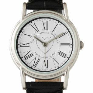 Montre Noms des amoureux sur un Valentin