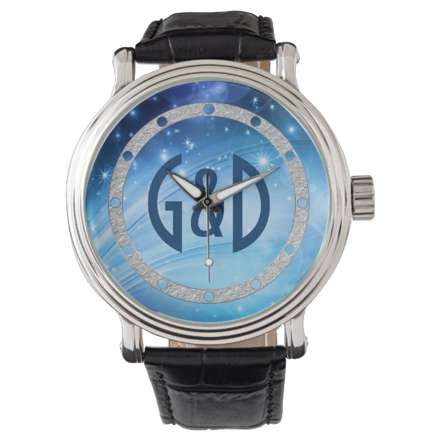 Montre Northern Light Stars blue + votre texte et vos idé (devant)