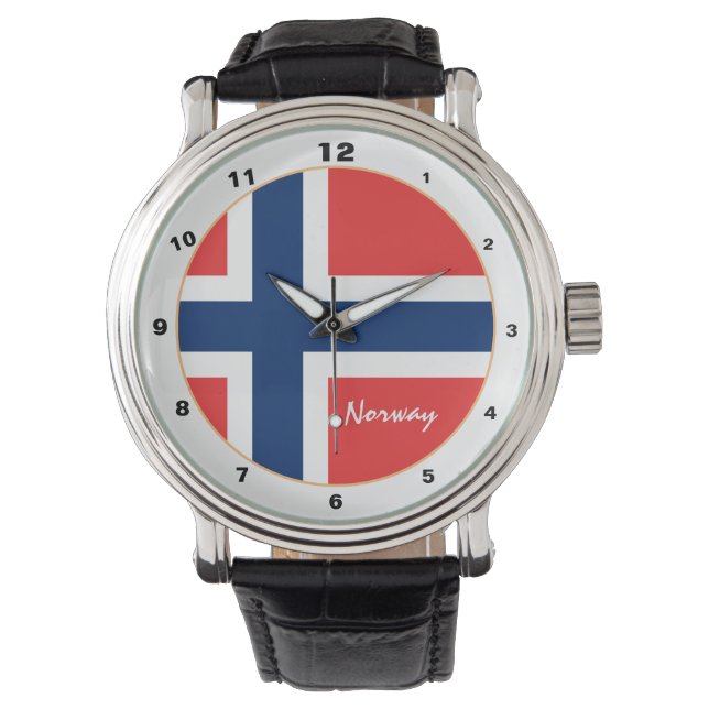 Montre Norwegian Flag & Norvège mode/design simple (devant)