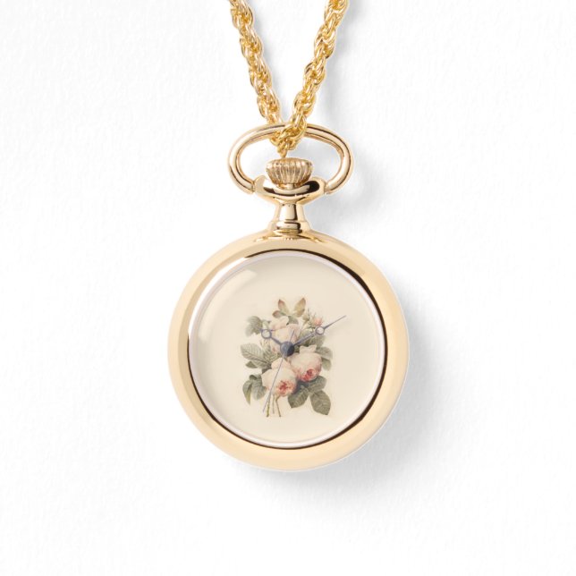 Montre Nostalgale Redouté Rose Gold Pocket Watch (Recto)