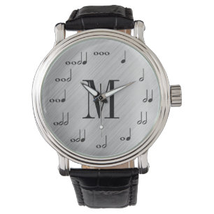 Montre Note de musique de monogramme de Personalzied