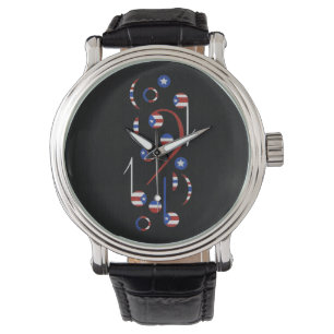 Montre Notes musicales de Porto Rico Flag