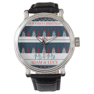 Montre Notre premier Noël, M. et Mme.   nouvellement mari