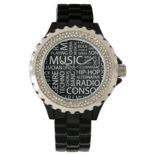 Montre Nuage de mot de motif de MUSIQUE