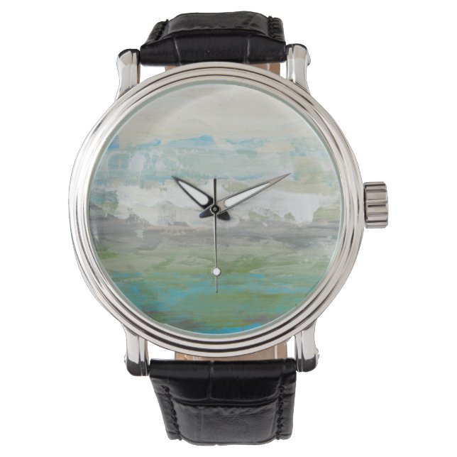 Montre Nuages Blancs Surplombant Un Beau Paysage (devant)