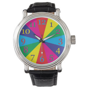 Montre nuances de couleurs jaune vert cyan bleu m