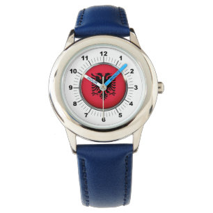Montre Numéro Bleu du drapeau albanais ajustable pour enf