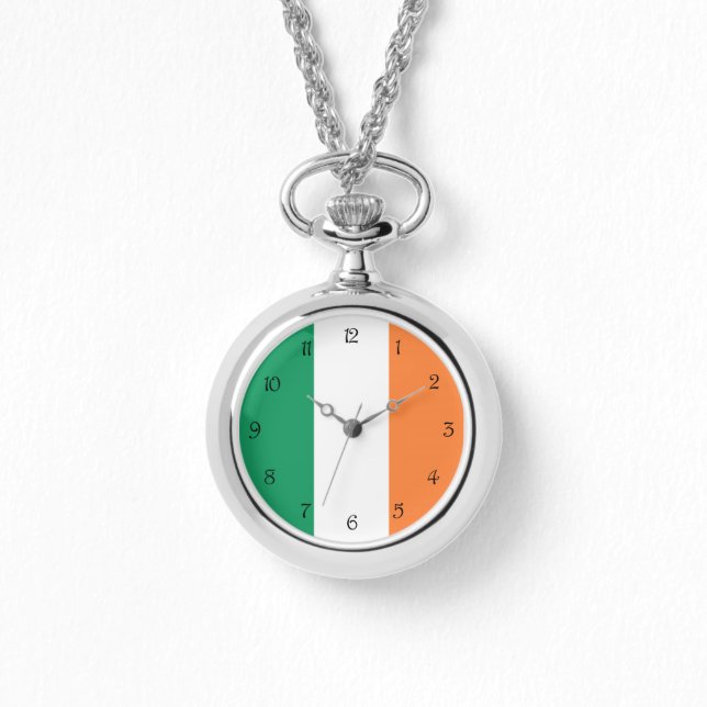 Montre Numéro de script noir sur le drapeau irlandais (Recto)