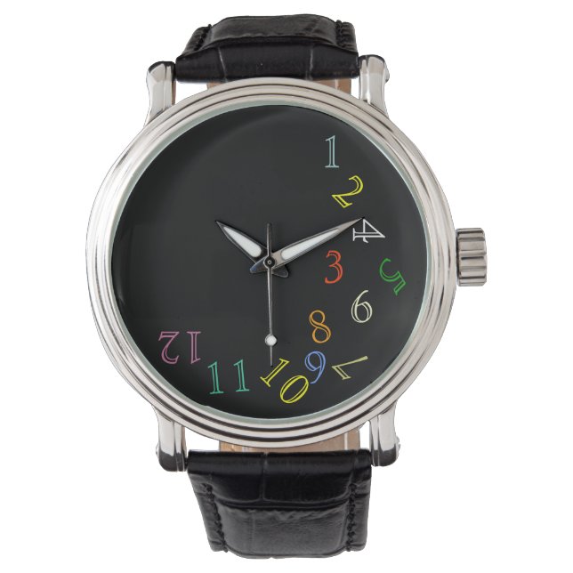 Montre Numéros de couleur de l'heure folle (devant)