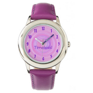 Montre Numéros de pourpre spirale rose fille texte person