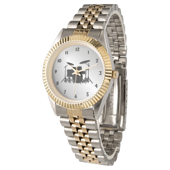 Montre Numéros noirs de l'ensemble de tambour (Incliné)