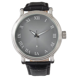 Montre Numéros personnalisés minimalistes de gris
