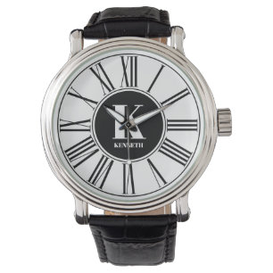 Montre Numéros romains en noir et blanc