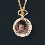 Montre Numéros romains Faux Gold & Photo personnalisée<br><div class="desc">Montre de charme avec une superposition de chiffres romains dorés à laquelle vous pouvez ajouter votre propre photo.</div>