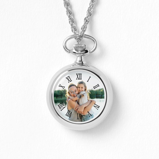 Montre Numéros romains noirs photo pour maman (Recto)