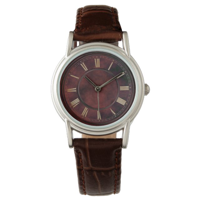 Montre Numéros romains Plaque rouge (devant)