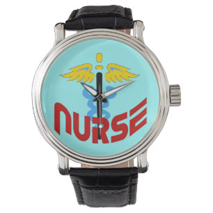 Montre Nurse Caduceus (Arrière - plan personnalisé de cha
